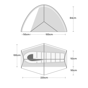 Floorplan and tent dimensions for the Terra Nova Southern Cross 1 tent