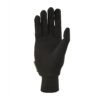 21SLG-Silk-Liner-Glove-palm-hi-res-4000x4000-1-scaled-4.jpg Black insulated five-finger glove shown palm-up on a white background, with a reinforced thumb patch, elasticated knit wrist cuff and a small brand tag at the side.