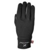 21SPRG-Sticky-Primaloft-Glove-Back-300dpi-1.jpg Black insulated glove laid flat with fingers pointing up, smooth fabric back, white 'extremities' logo and stylised X on the cuff and a small red brand tag at the wrist.