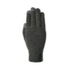 21TMG-Thinny-Touch-Glove-Charcoal-Back-300dpi-3.jpg Dark grey knitted right-hand glove with a ribbed cuff and small black brand tag, featuring slightly lighter touchscreen-compatible tips on the thumb and index finger, isolated on a white background