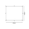 Line drawing of a rectangular tarp with small tie loops at each corner and at the midpoint of each side, annotated 245 cm wide and 148 cm high.