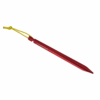 50TFTMTP15-Terra-Firma-Mini-peg-single-1500x1500px-3.png Red anodised aluminium tent peg with 'TERRA-NOVA.CO.UK' printed on the shaft and a tied yellow cord loop at the top, shown against a plain white background.