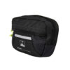 56LVHBP-Laser-Velo-Handlebar-Black-1500x1500-1-1.jpg Small black rectangular bike handlebar bag made from textured ripstop fabric with a top zipper, front reflective strip and lime-green zipper pulls, shown against a white background.