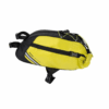 56LVSPP-Laser-Velo-Seatpost-Pack-Yellow-1500x1500-1-1.png Yellow and black triangular bicycle saddle bag with black straps and buckles, elastic cord on top and a reflective stripe on the side