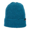 Bakewell-Beanie-Kingfisher-Cut-Out-300dpi-1.jpg Teal ribbed knit beanie with a folded cuff and a small black brand tag on the side, photographed against a plain white background.