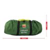 Green rolled sleeping-bag compression sack labelled COSHEE MICRO with yellow draw cord and black carrying straps, shown with red arrows marking 30 cm width and 17 cm height.