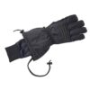 Defence-Glove-Inner-Outer_1500px_72dpi-3.jpg Single black insulated winter glove with an extended gauntlet cuff, elasticated wrist, padded fingers and a drawcord with cord lock, shown on a white background.