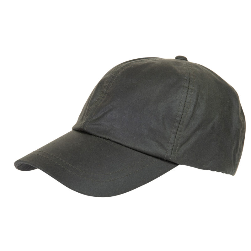 Dark green baseball cap with a curved brim, visible panel stitching and a small top button, photographed against a white background.