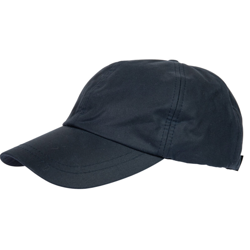 Plain navy-blue baseball cap with curved brim and visible topstitching, displayed against a white background.