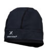 SM-guide-beanie-1.jpg Black thermal beanie with stitched panel seams and a white "extremities" logo on the folded cuff.