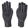 Sirocco-Glove-Back-and-Palm-1.png Pair of black lightweight touchscreen-compatible gloves shown palm and back on a white background, featuring silicone grip stripes on the palm, hexagonal textured fabric on the back, small touch-sensitive fingertip pads and visible 'extremities' and 'GORE‑TEX INFINIUM' branding.