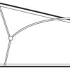 Side-view line drawing of a tent with a triangular front porch supported by a 1.0m pole and an arched main section showing overlapping fly and inner layers, with labelled heights 1.0m (POLE), 0.96m (FLY), 0.88m (INNER) at the front and 0.7m at the rear.