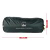 Dark green cylindrical compression sack with 'Terra Nova Southern Cross 1' logo and yellow drawcord, shown horizontally with red arrows indicating 42 cm length and 15 cm height.