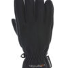 Sticky-Windy-gloveTerra-Nova-21-09-1612089-scaled-2.jpg Single black fleece winter glove laid flat on a white background, with gathered elastic at the wrist and a small orange embroidered X logo near the cuff