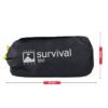 Survival-Bivi-1500-x-1500-3.jpg Compact black cylindrical stuff sack labelled "Terra Nova survival bivi" with a yellow drawcord, shown with red arrows indicating 21 cm length and 11 cm height.