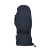 Navy waterproof mitten shown flat on a white background, featuring an adjustable black webbing wrist strap, a small Gore‑Tex tag on the cuff and a cord‑lock drawstring.