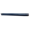 Several long metallic blue aluminium poles with silver connector ends laid horizontally on a white background
