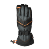 Zenith-Back-1500x1500-1-1.png Long-cuff black and dark-grey insulated ski glove with orange piping, leather-reinforced finger panels, adjustable wrist strap and visible Gore‑Tex tag.