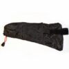 Zip_Pockets_1-1.jpg Black tapered fabric sleeve laid flat on a white background, with a red drawstring toggle at the narrow end and a wide Velcro strap near the wider end.