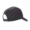 torrent-side-1.jpg Black lightweight five-panel cap with a short curved grey-edged brim and an adjustable Velcro strap at the back, shown on a white background.