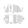 zoom_Hoolie_6_1-1.jpg Diagram showing side and top views of a large family tent with a standing human silhouette in the central doorway, two sleeping compartments and a gear porch, labelled dimensions including total length 510 cm, maximum height 180 cm and end height 140 cm.