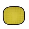zoom_Laser_Ultra_5_Pack_6-1.jpg Yellow rounded-square perforated foam pad with evenly spaced circular holes and a black fabric trim on a white background.