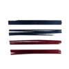 zoom_Ultra_Quasar_Pole_Set_4-3.jpg Four bundles of collapsed aluminium tent-pole sections—two navy blue bundles at the top and two red bundles below—laid horizontally on a white background with visible metal ferrule ends.