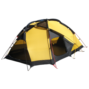 cosmos-inner Yellow and black camping tent designed for durability and weather resistance, featuring multiple entrances and ventilation options for outdoor adventures.