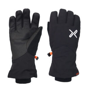 Terrain Glove Black winter gloves with a textured grip and adjustable wrist straps, designed for warmth and functionality in cold weather activities.