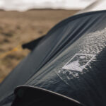 A close up of a Terra Nova tent showing our main Terra Nova Logo as well as detail of our TriPlex Fabric.