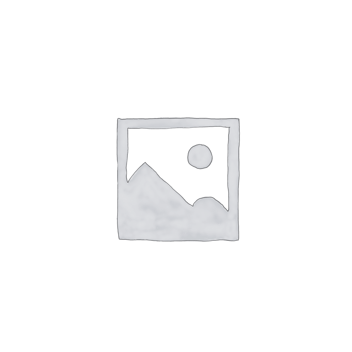 Line-drawn placeholder icon showing a square frame with two mountain-like peaks and a circular sun, centered on a white background.